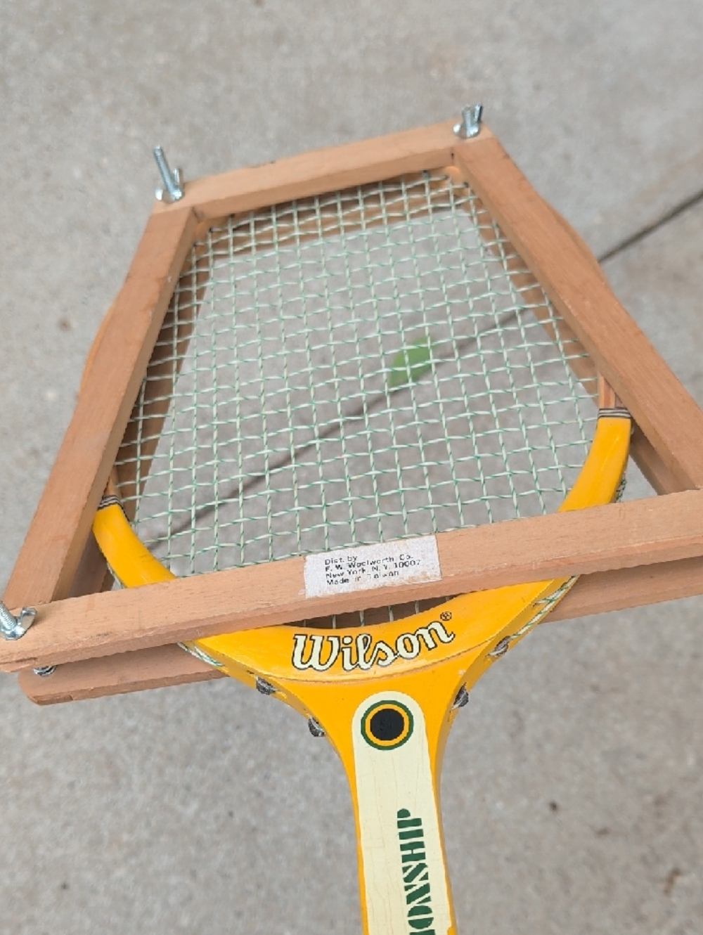 Wilson Vintage Yellow and Natural Wood Classic Tennis Racket - Picture 6 of 7